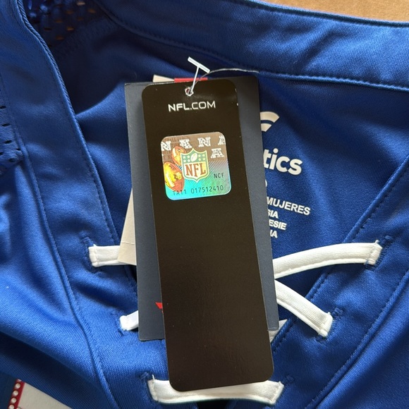 NWT Women’s Fanatics New York Giants Short Sleeve Lace Up Jersey Top Medium - Picture 7 of 8